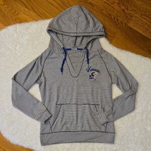 Colosseum Striped Long Sleeve KU Hooded Top, Womens Small